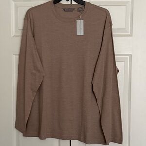Cremieux Signature Label Long Sleeve T Shirt - Tan. XL